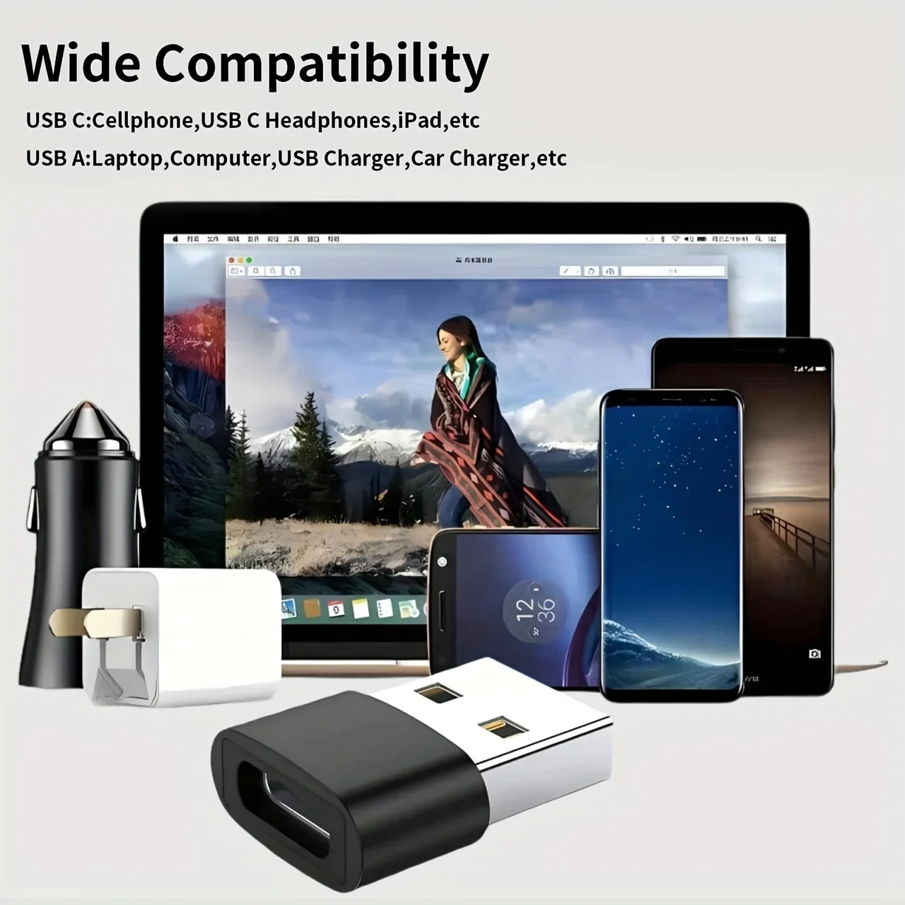 OTG USB C 어댑터, USB C(암) - USB(수) 고속 충전 변환기, 아이폰 14, 13, 12, 11 Pro Max Plus 호환