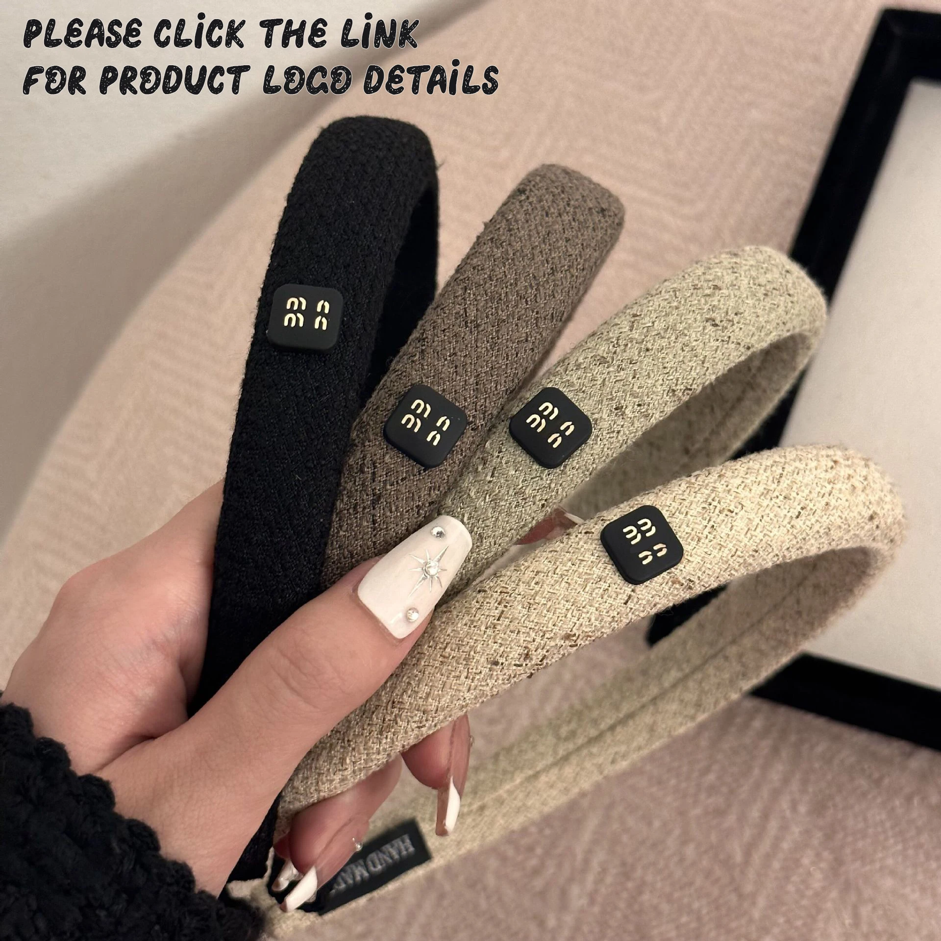 

2024 French retro tweed hair hoops for women's new pressure hair wash hair clip senior sense hoops hair accessories Hairbands