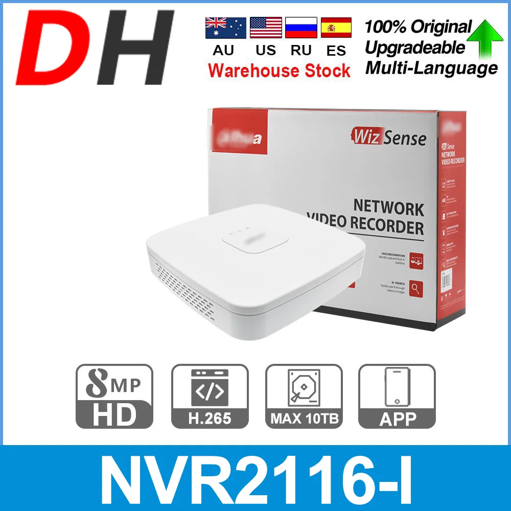 

Dahua 4K 8MP NVR WizSense Smart 1U NVR2116-I 16CH PoE SMD 12MP Security Surveillance Home Protection Network Video Recorder