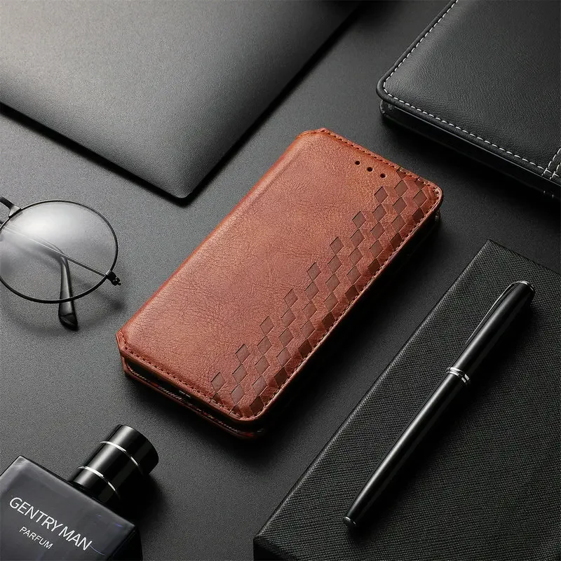 Luxury Magnet Leather Texture Wallet Case Flip Cover