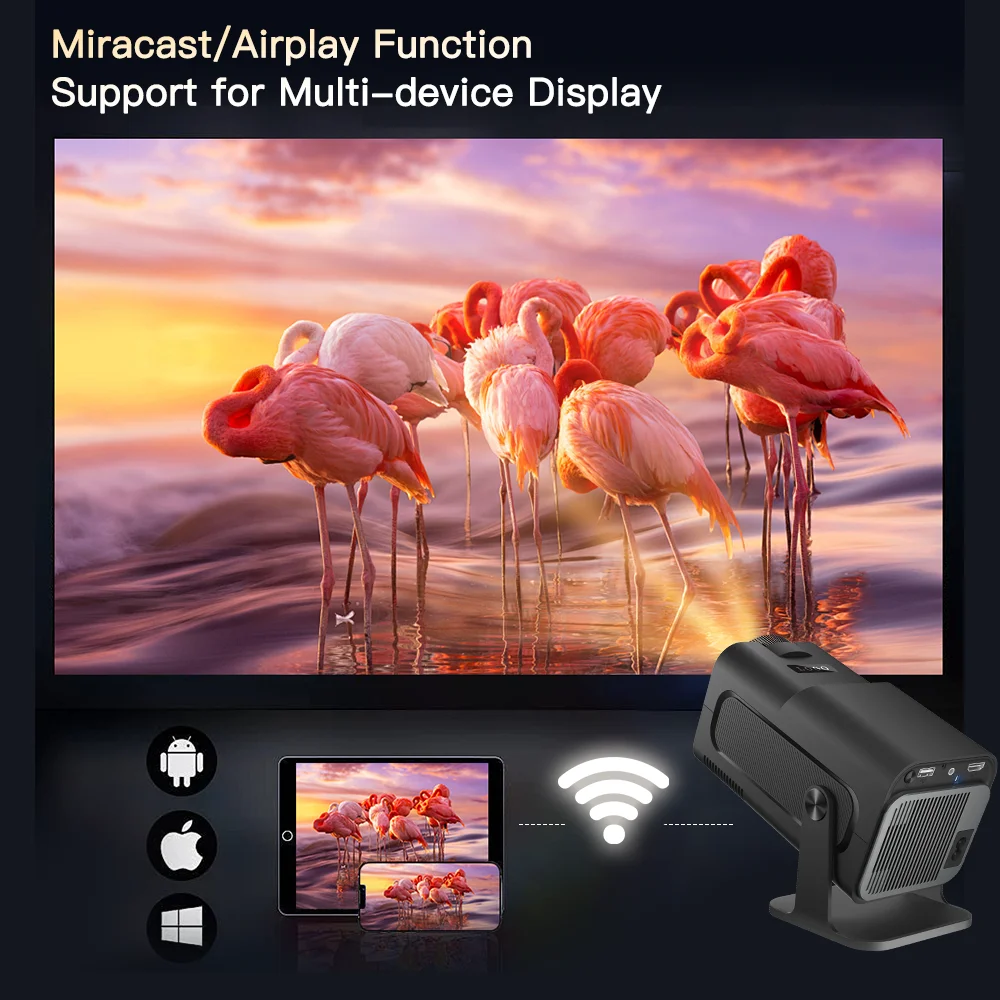 HD 4K Android 11 Dual WiFi6 BT5.0 390ANSI Native 1080P Mini Projector For Outdoor Home Upgrade HY300 mini projector portable projector video projector