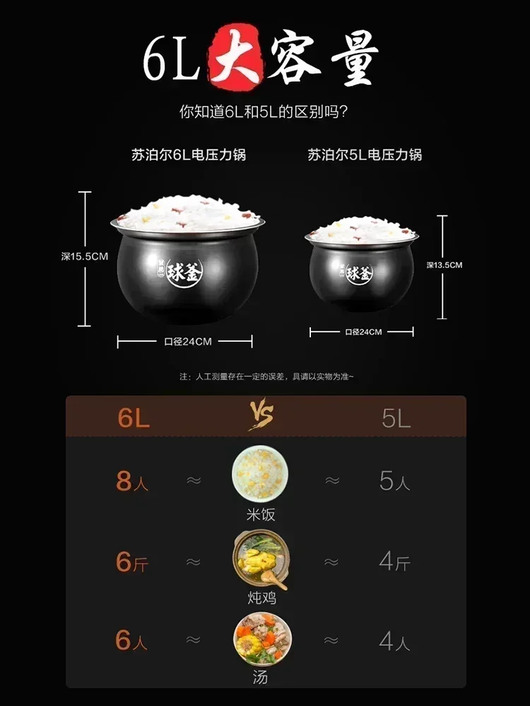 Electric pressure cooker new  6L large capacity intelligent reservation home electric pressure cooker 4