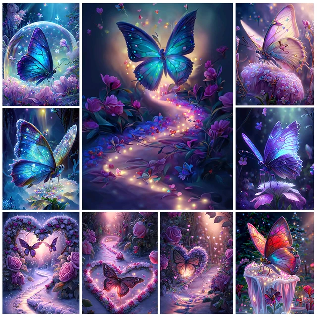 5D Diamond Painting Butterfly Flowers Dream Full Diamond