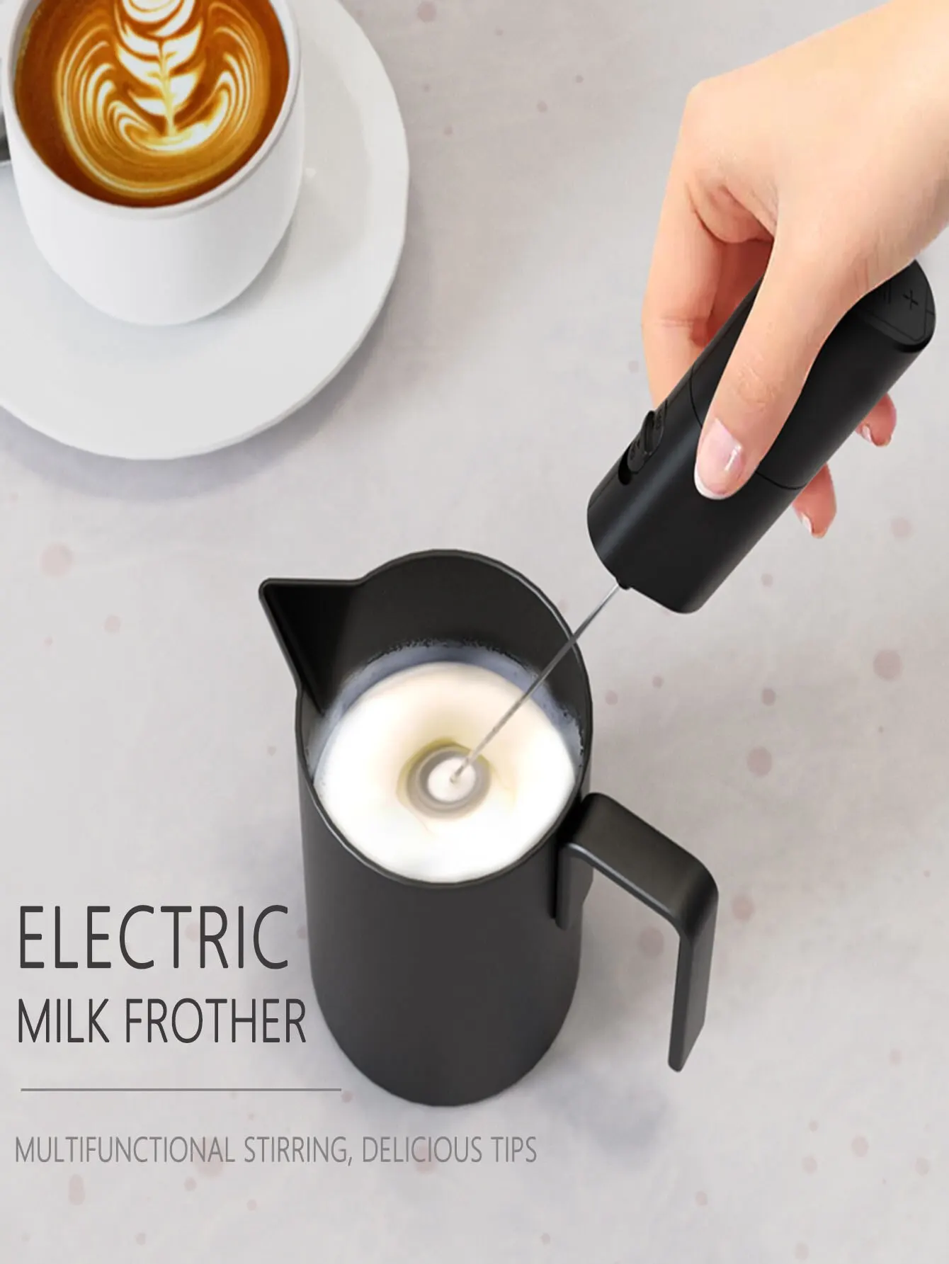 Electric Milk Frother Foam Maker Mixer Coffee Drink Frothing Wand Battery  Operated Portable Handheld Foamer High Egg Speed - AliExpress