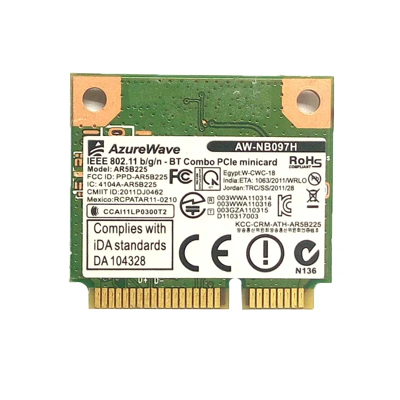 Nuovo Wifi Per Scheda Di Rete 4.0 Compatibile Con Bluetooth Per Azurewave Aw-Nb097H Aw-Nb100H Ar3012 Ar5B225 300Mbps Half Mini Pci-E