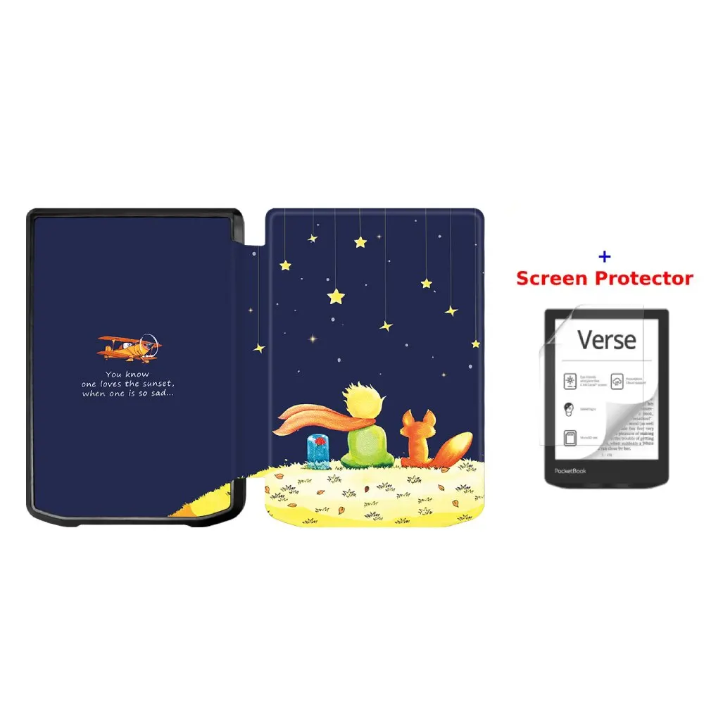 Premium PU Leather Auto Wake Sleep Cover with Screen Protector