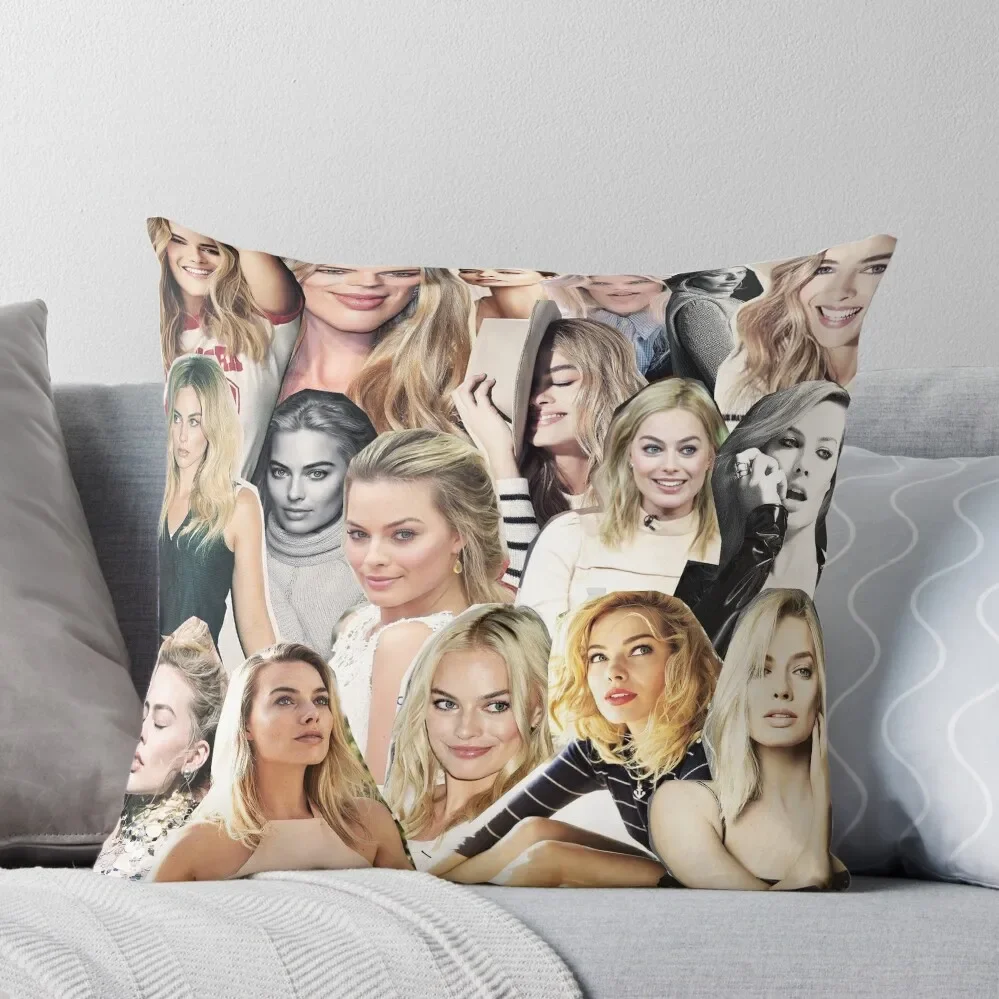 

margot robbie collage Throw Pillow covers for pillows Sitting Cushion