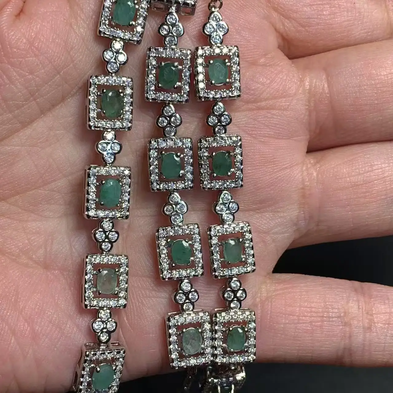 Natural EMERALD Tennis Bracelet Bracelets & Bangles For Women Adjustable Fine Jewelry Gift Stone RED