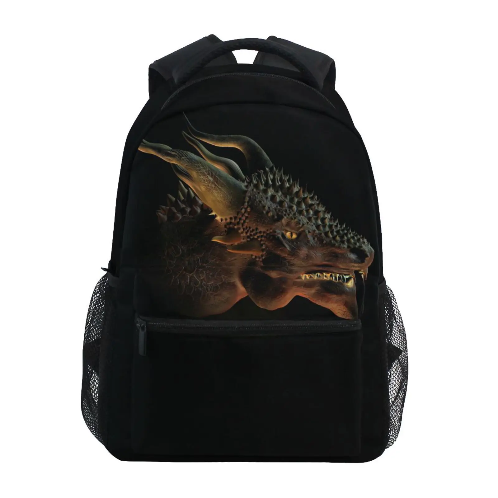 Black School Bags For Teenage Girls Schoolbag Children Backpacks Animal Print Polyester School Backpack kids Dragon Bag pack