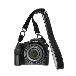 Deluxe PU Leather Anti - Slip Camera Case with Portable Shoulder Bag for FZ80D FZ85D (2in1 Black V303)