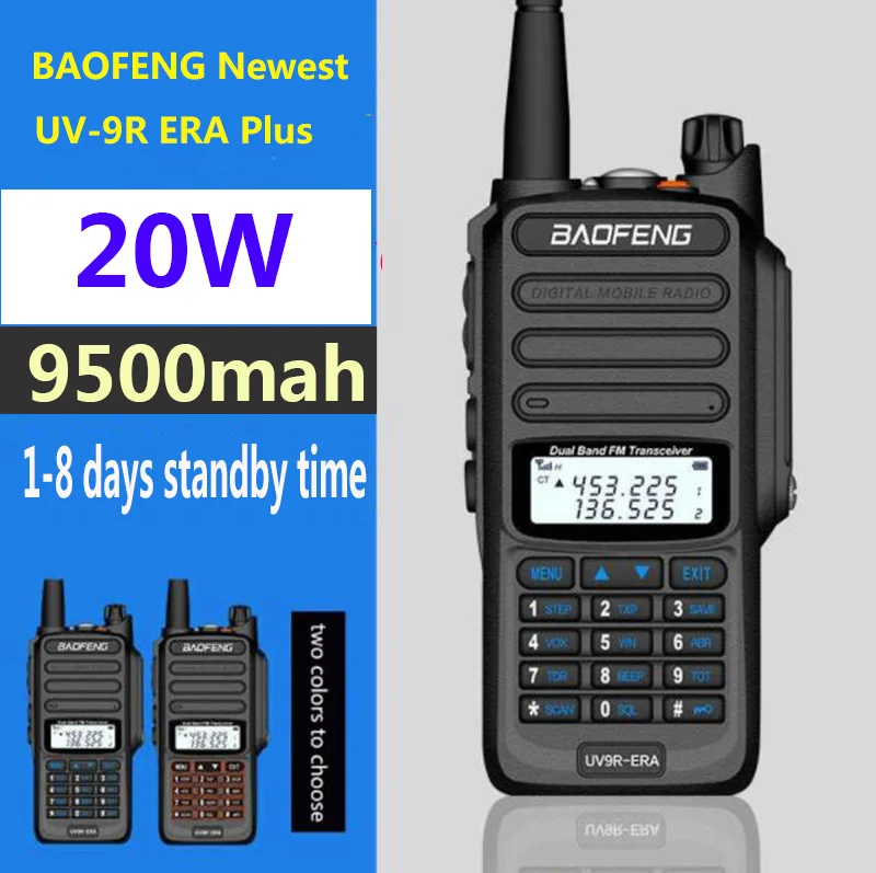 New IP68 waterproof uv 9r plus 20w ERA walkie talkie long range 30km car cb ham radio hf transceiver UHF radio station 6