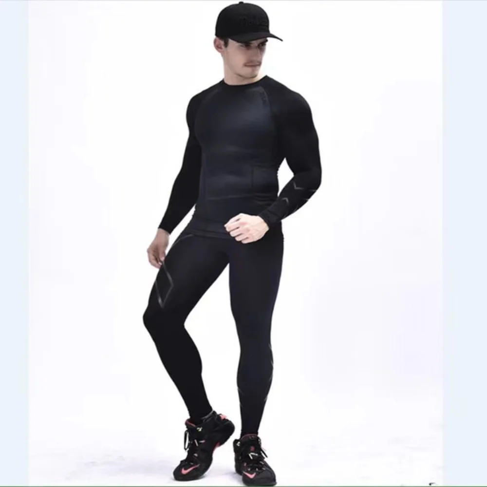 Men's and women's running leggings, sportswear quick drying gymfitness leggings exercise training jogging pants compressio