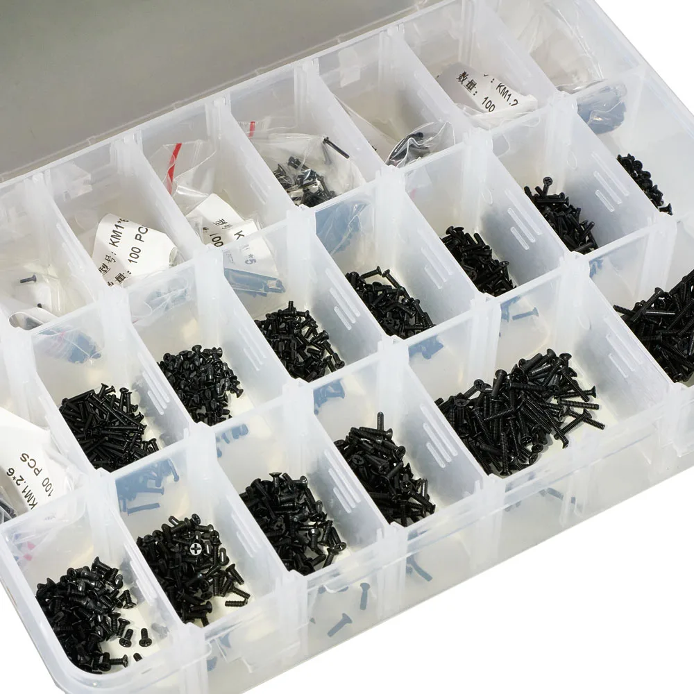 Kit Assortimento Di 1225 Bulloni A Testa Esagonale In Acciaio Al Carbonio M2 M3 M4 M5 Con Dadi Nero 95506288 - Foto 8