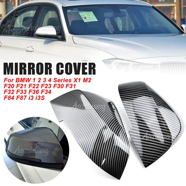NEXVOG リアビューサイドミラーカバー、BMW用、1 2 3 4 XシリーズF20 F21 F22 と互換性がある BMW 1 2 3 4シリーズ F20 F22 F30 F32に適合する改造カーボンミラーハウジングカーミラーカバー