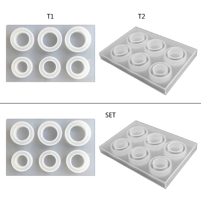 

517F Circle Modeling Molds Various Sizes Ring Casting Molds Resin Casting Round Jewelry Molds for Diy Craft Ring Making