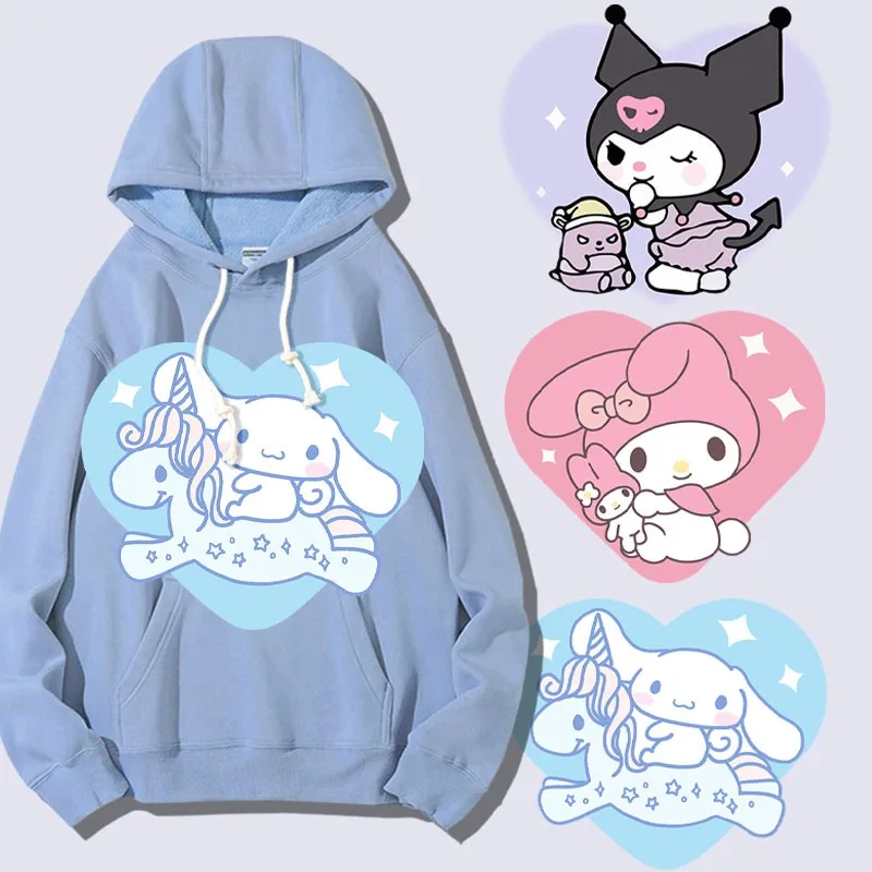 

Sanrio Printed Hoodie Women Hooded Loose Girl Kulomi Laurel Dog Hellokitty Co-branded Coat Tide