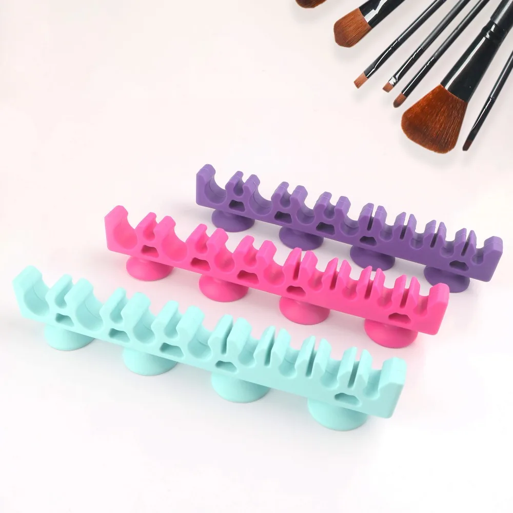 

Silicone Makeup Brush Holder High Quality Makeup Tool Portable Brush Rack Sucker Soft Storage Rack Female