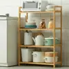 Heavy Duty 4 Tier Bamboo Storage Shelf Organiser Bookshelf Kitchen Free Standing Storage Unit Plant Stand 5