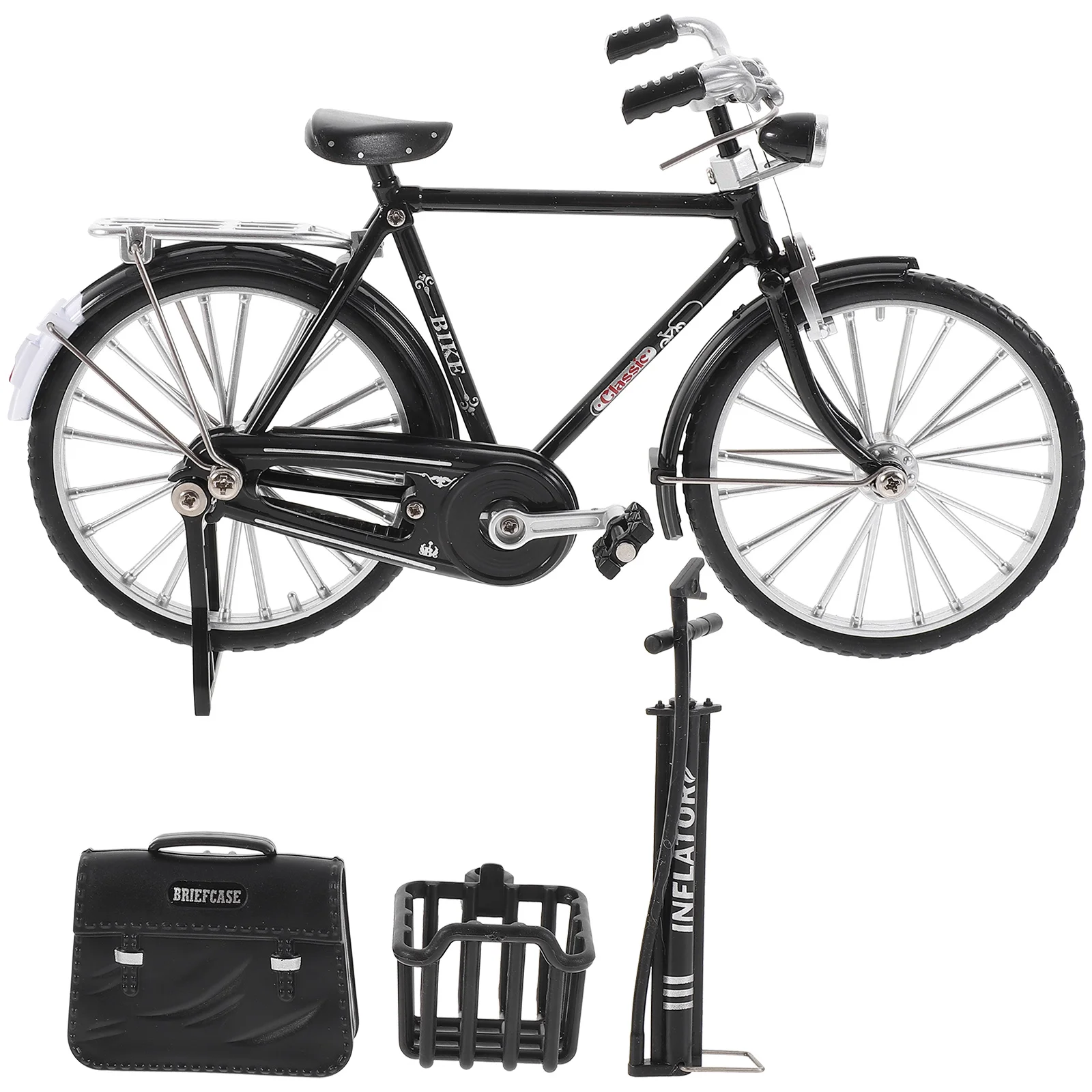 

Alloy Car Toy 1:10 Old Shanghai Classic Retro 28-bar Bicycle Assembled Version Model (1917-5a (black)) Bikes Metal