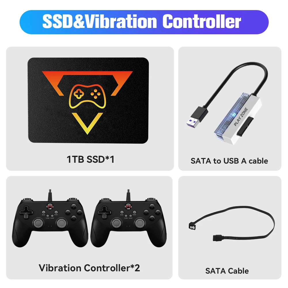 Playzone 1T Solid State Drive Retro Game SSD&Game controller