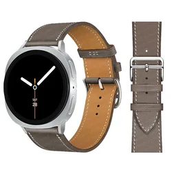 Premium Synthetic Leather Strap for Smartwatch - Elegant Bracelet with Connector (Gray)