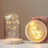 2sets/pack Big Size Cylinder Glass Dome Vase Home Decor Side Switch Luminous Base Transparent Cover DIY Gift Wedding Prop 5