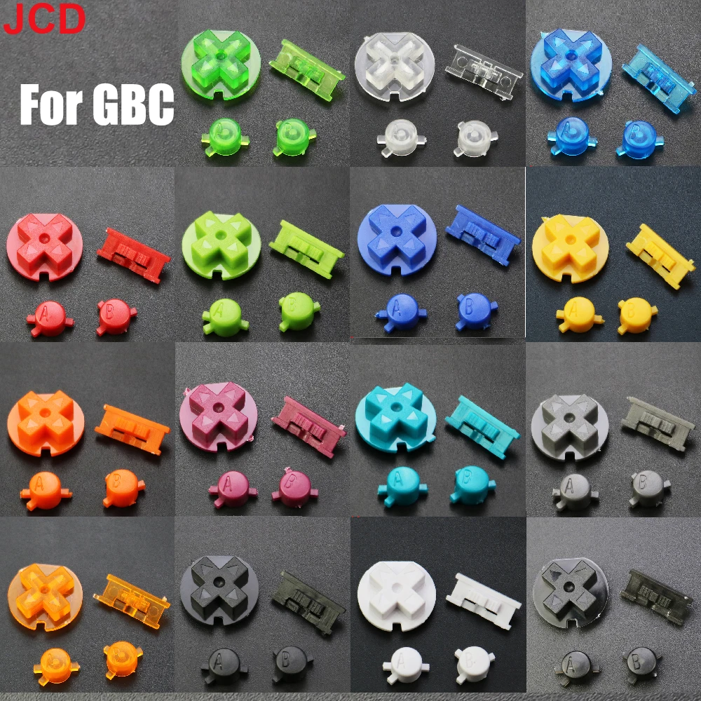 JCD 1 Juego adecuado para Game boy carcasa de botón de color para botones de Color GBC Kit de botones de repuesto de juego GBC Color DIY