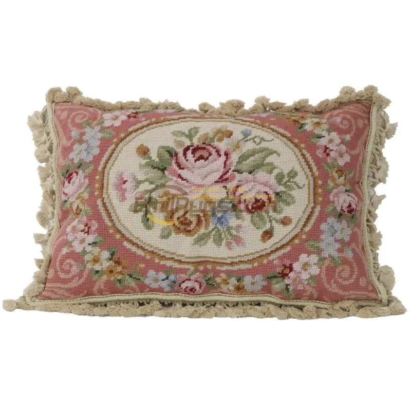 

Floss hold pillow pillow national woven needlepoint collection hand-embroidered Victoria style living room