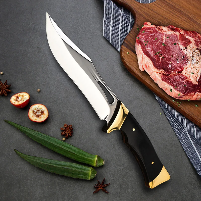 Multifunctional Butcher Knife Forged Handmade Kitchen Boning Knife with Cover Stainless Steel Fruit Cooking