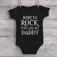 Born To Rock Newborn Baby Short Sleeve Cotton Baby Bodysuit Cute Baby Boy Clothes Jumpsuit Infant Outfit Baby Body Rock Onesie 1