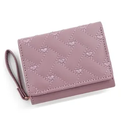 Kawaii Cute Luxury Designer Pink Leather Wallet (Purple)