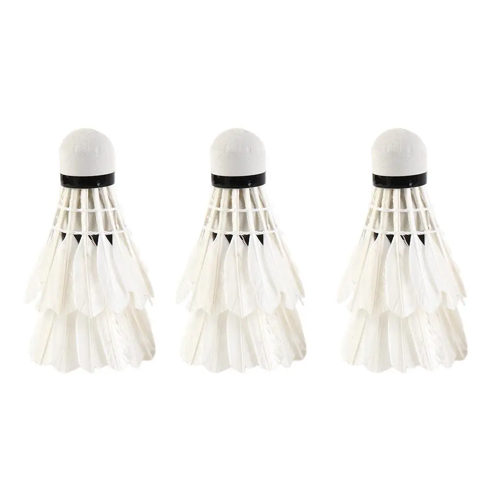 White For Outdoor Sports Game Fitness Shuttlecock Badminton Balls 12 Pcs Goose Feather_voghion.com