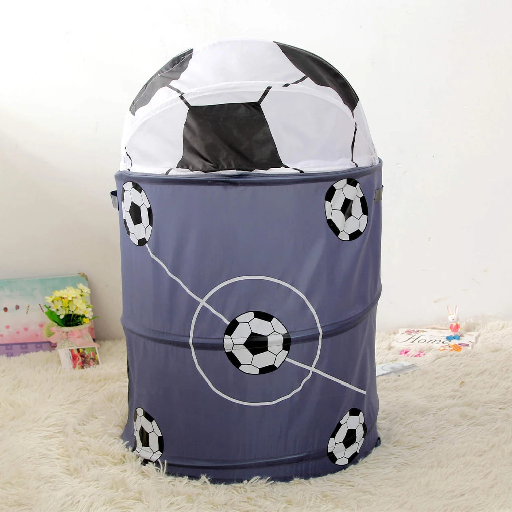 Gbuzozie Soccer Ball Laundry Hamper - Geometric Football Design Storage Basket, 38L Capacity, Oxford Fabric