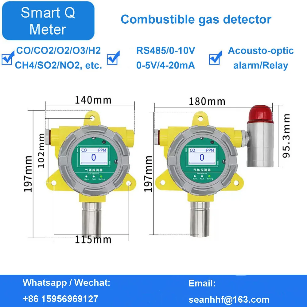 

Gas detector flameproof shell combustible gas oxygen carbon monoxide ammonia hydrogen sulfide methane alarm sensor RS485