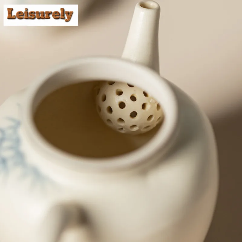Powder Yin Hand-painted Bamboo Breeze Tea Set Complete Set Luxury Tea Ceremony Set Teapot And Tea Cup Set For Tea Gift Supplies