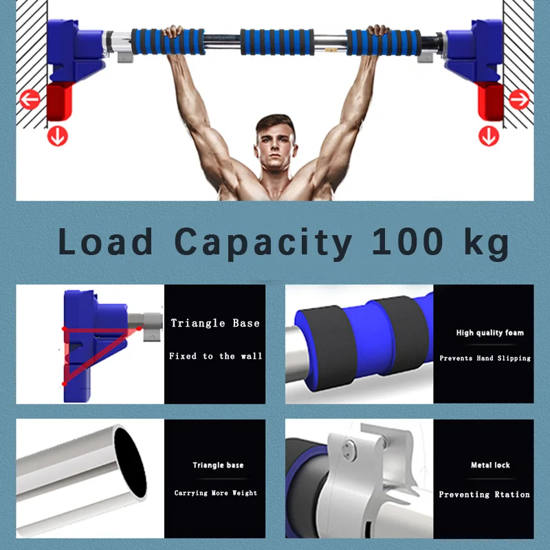 Pull-up Bar for Doorways, Mounts Without Screws, Suitable for Door Frame Width: 130-170cm