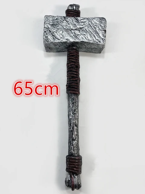 Cosplay 1:1 War Beast Sacrifice Hammer Fighting Hammer Movie Cos Primitive Tribe Hammer Safety PU Weapon Model 63cm - AliExpress