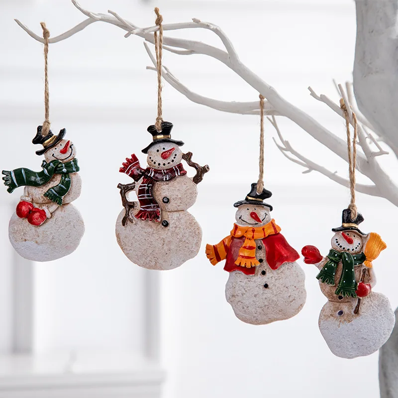 Snowman Santa Claus Angel Ornaments Hanging Pendants Iron Crafts Xmas Decor Christmas tree pendant