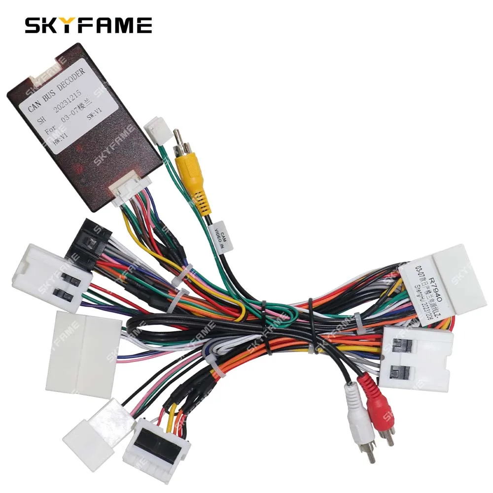 SKYFAME Car 16pin Wiring Harness Adapter Canbus Box Decoder