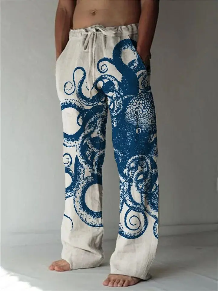 2024 new casual pants men's spring and autumn new vertical trousers men's autumn loose straight, broad-legged trousers foreign
