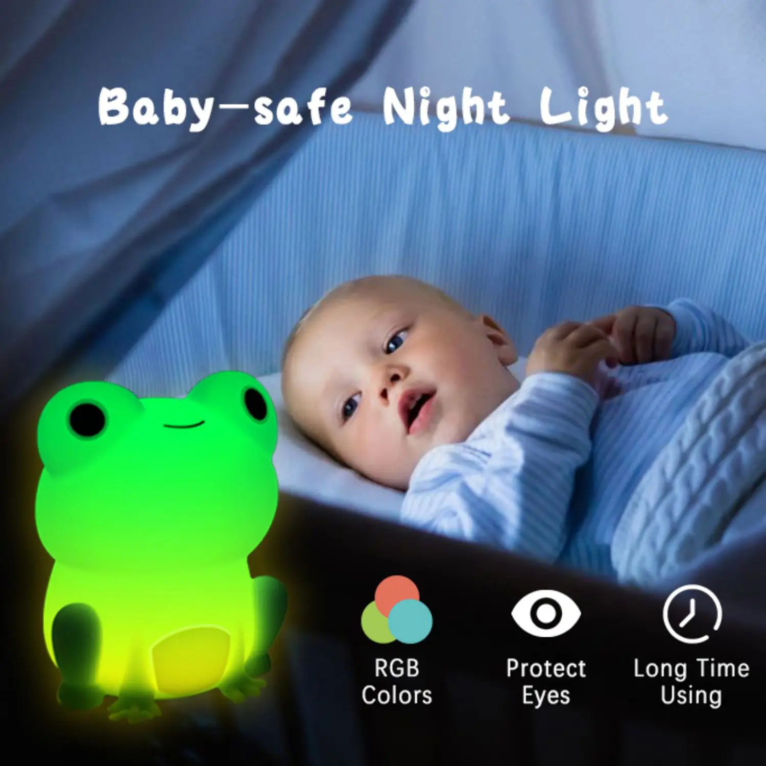 Luz nocturna para niños, luz LED regulable para niños que cambia de color  Rgb Luz nocturna para niños Dormitorio Niño Luz nocturna con USB recargable  y regalo para niños (azul)
