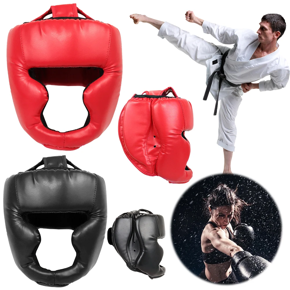 Description Picture 6 of itemFull-Covered Thickened Boxing Headgear PU Leather Karate Muay Thai Training Head Protector Taekwondo Head Guard for Adult Kids