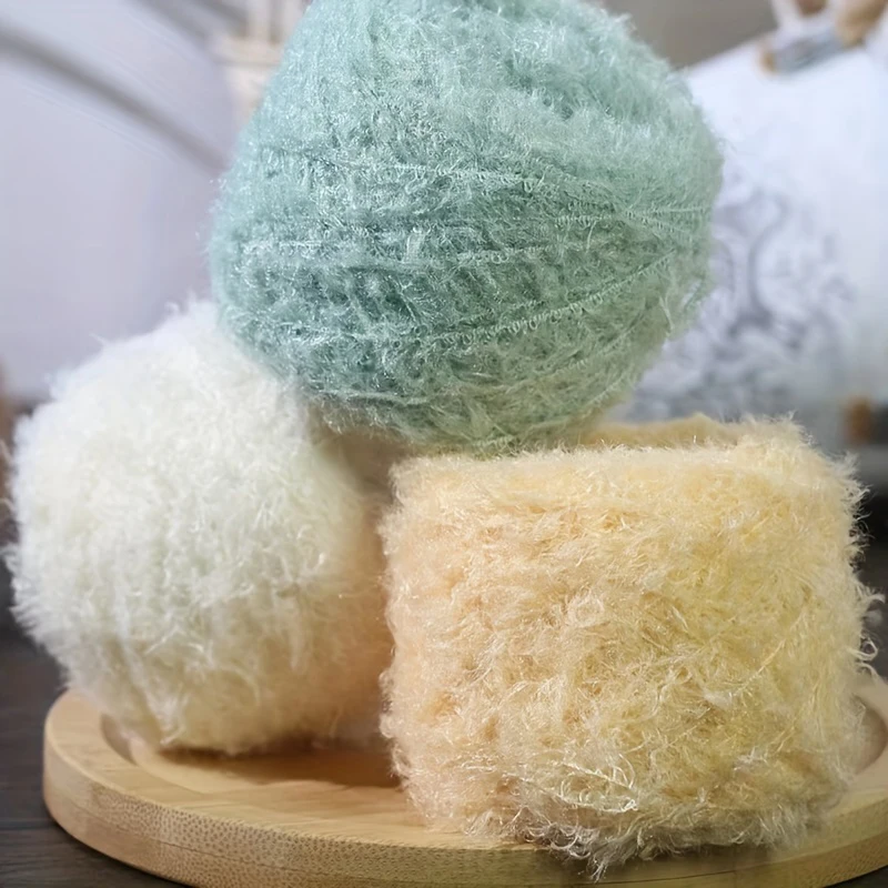 50g/Roll Soft Imitation Teddy Curly Yarn Featured Knitting Crochet Wool ...