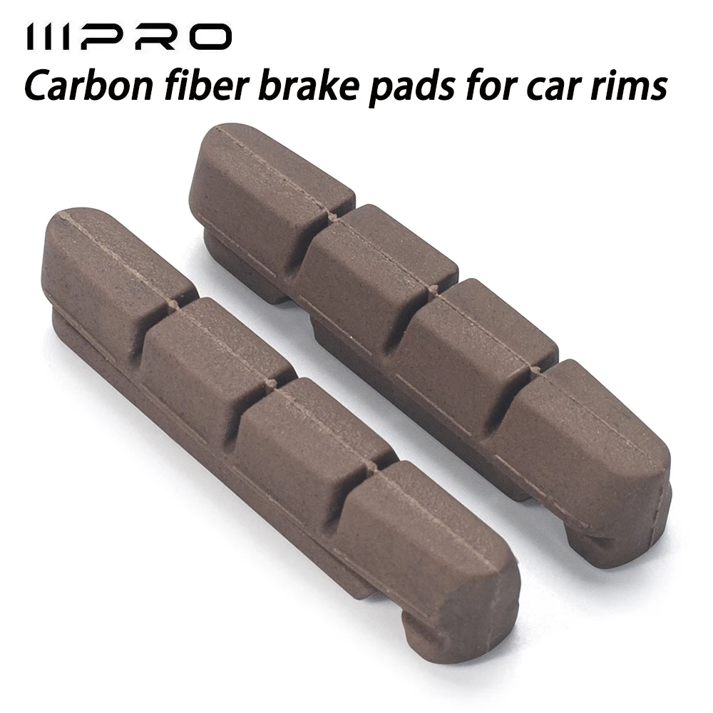Road Bike Rim Brake Pads - Resin Compound for  Carbon Wheels - Compatible with Shimano V-Brake - Fits BMX Folding Bicycle