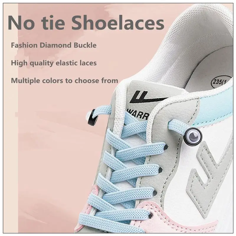 

Cute Eye Lock Shoelaces Without Ties Elastic Laces Sneakers Kids Adult No Tie Shoe Laces Flat Shoelace Rubber Bands for Shoes