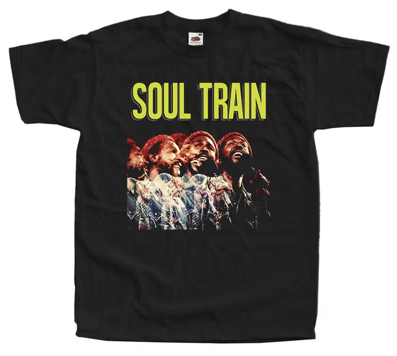 Soul Train The Kendal Maglietta Nera Degli Anni '70 100% Cotone Taglie S-5Xl
