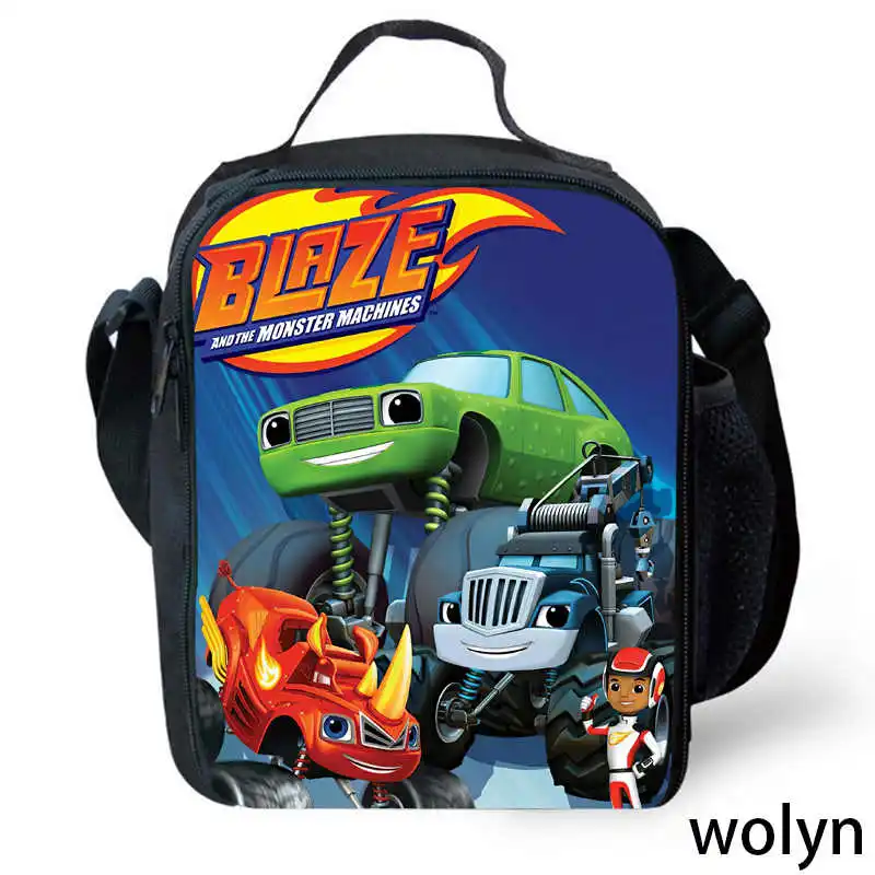 Lunch Bags Blaze and the Monster Machines Cartoon School for Boys Girls Anime Game Prints Child Cooler for School
