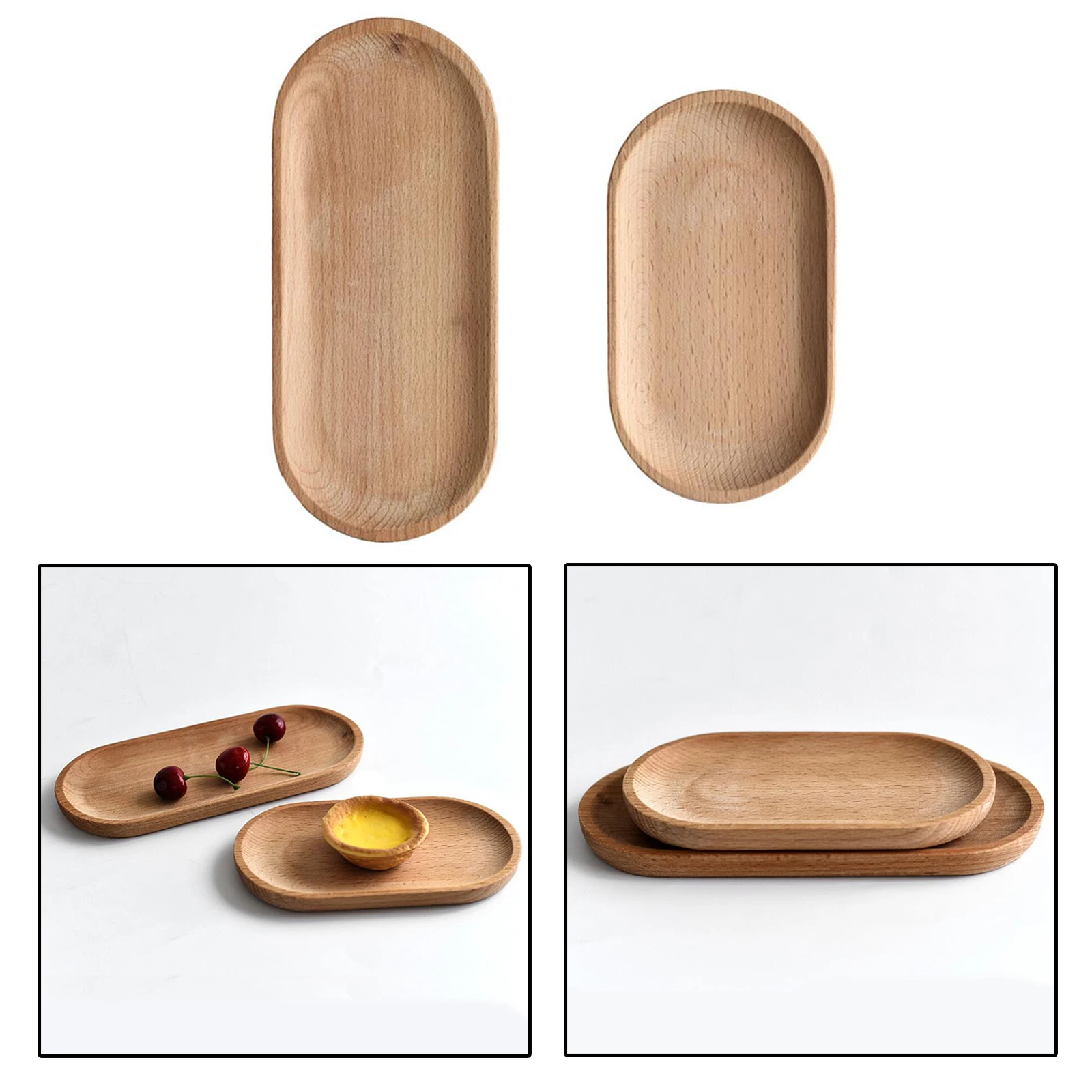 Oval Wooden Tea Tray Serving Table Plate Snacks Food Storage Dish Tray Fruit Dishes Saucer Dessert Serving Bamboo wooden serving tray,tea tray,dessert plate