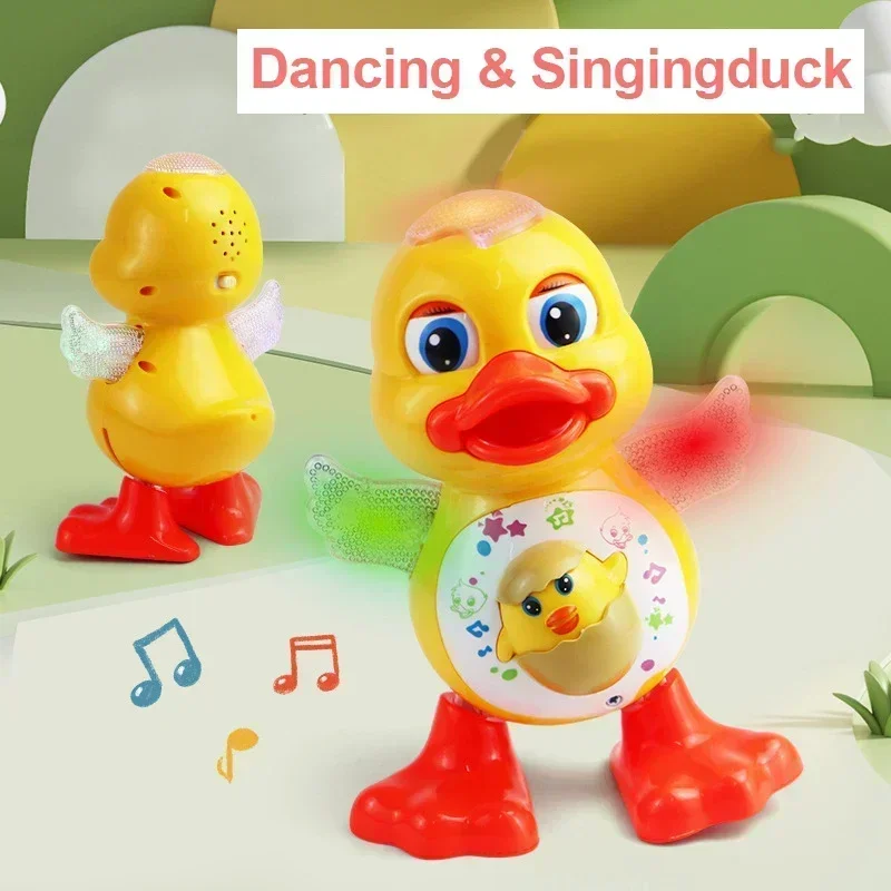 Electric Dancing Duck Funny Blink Eyes Flashing Light Shake The Body Cute Musical Cartoon Animal Educational Toy Children Gift 2