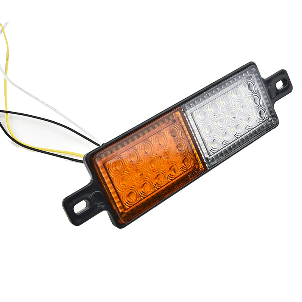 

30 LED Indicator Light Black Front Indicator Lamp Marker Universal White Amber 1.8W 167mm*57mm*22mm Bullbar Side